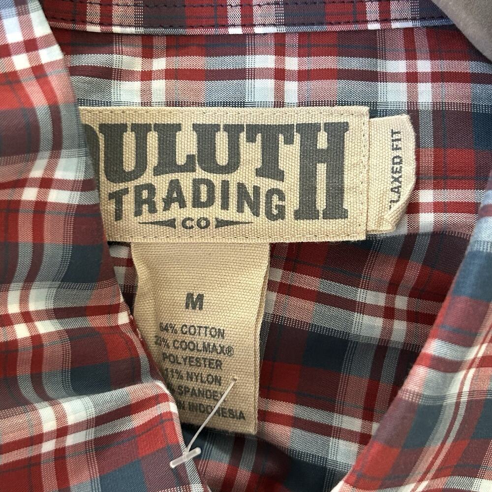 Duluth Free Swinging Flannel Cotton Shirt + Plaid Button Down Mens Medium - Picture 7 of 8